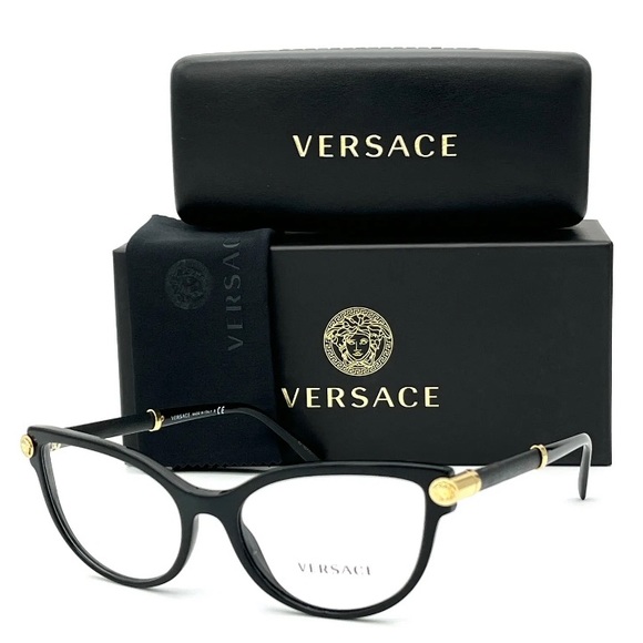 VERSACE VE3270Q GB1 Black / Demo Lens 54mm Eyeglasses